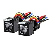 Ulincos 5極リレー U1914 DC12V車用 30/40A 1C（NO/NC） 2SQハーネス（２個セット） (5極リレー)