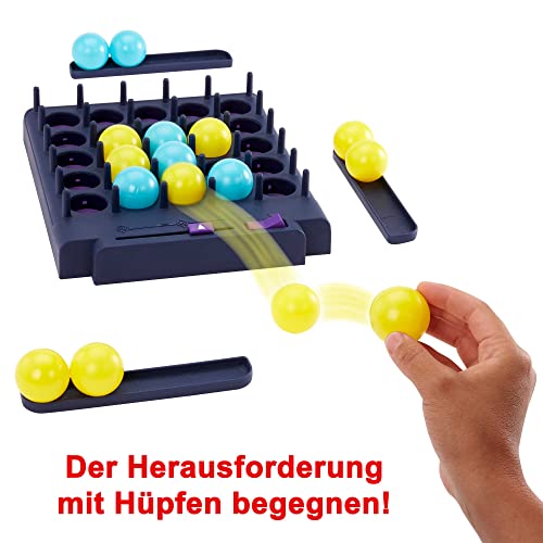 Mattel Games HKR53 - Bounce-Off POP-Out Partyspiel für Familien, Jugendliche, Erwachsene mit 16 Bällen, 20 Herausforderungskarten, Spielgitter mit Timer, Geschenk für Kinder ab 7 Jahren