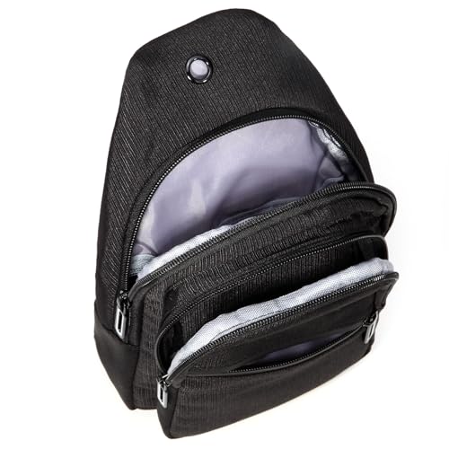 Image of AOSTIHOT Sling Bag Crossbody Bags for Women, Small Sling Backpack Cross Body Chest Daypac for Travel Casual Running Hiking Black White