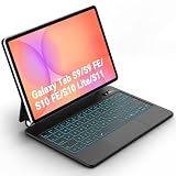 Capa com Teclado para Samsung Galaxy Tab S10 Lite/S10 FE/S9 FE 10.9" e Tab S9 11", Design Magnético Flutuante com Trackpad e Teclas de IA, Teclado Retroiluminado, Preto