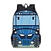 GLUDEAR Novelty School Bus Pattern Lightweight Backpack for Kids Boys Girls Basic Daypack with Side Pockets,Blue Truck