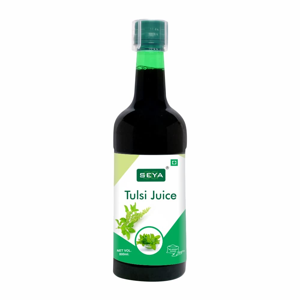 SEYA Tulsi Juice, 800ml (Pack of 1) / Herbal Juice for Boost Immunity & Skin Health, No Added Sugar, Ayurvedic Basil Juice, Improve Digestion