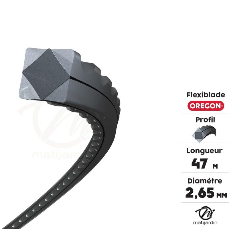 Matijardin - Fil débroussailleuse Carré, Cranté 2,65 mm x 47 m Oregon FlexiBlade