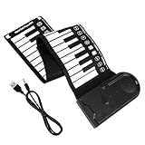 PartyKindom Piano Portátil Enrollable Teclas Plegable con Altavoces Incorporados Volumen y para Principiantes y Músicos Movimiento