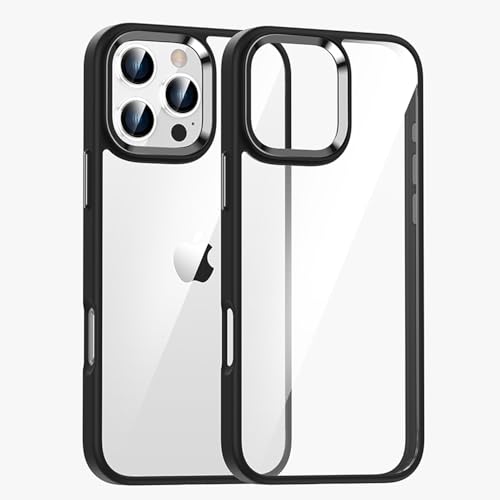 TPU�o���p�[ �w�ʃN���A PC iPhone 16 Pro Max �݊��i �P�[�X TPU PC �A�C�t�H��16�v���}�b�N�X �J�o�[ ���� ���ϖh�~ �Ռ��z�� �ϏՌ� Qi�[�d ���^ ���y�� iPhone16ProMax �N���A(�u���b�N, iPhone