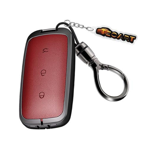 Coque de clé de voiture compatible avec Geely EX5 Galaxy E5 rouge 3 boutons