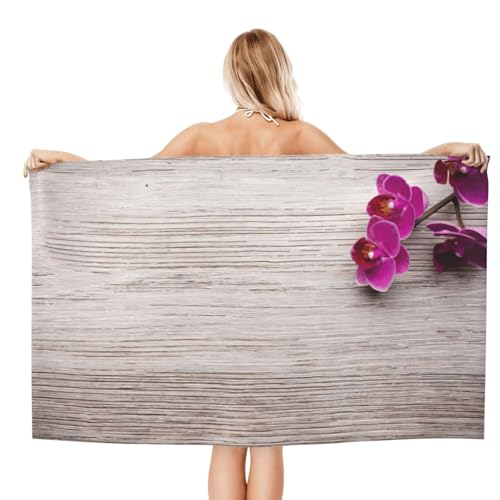 Serviette de bain ultra absorbante microfibre à séchage rapide drap de douche durable orchidée - 3