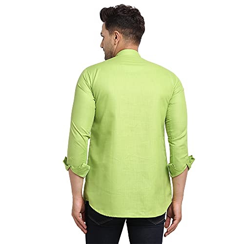 Image of SAIFOO Men's Rich Cotton Blind Short Kurta