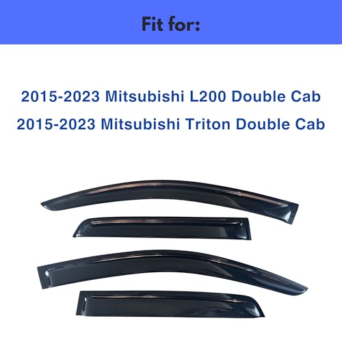 Image of IG Window Visors Fit for 2015-2023 Mitsubishi L200 Double Cab, Out-Channel Rain Guards Vent Wind Deflectors 4PC, Truck Accessories for 2015-2023 Mitsubishi Triton Double Cab