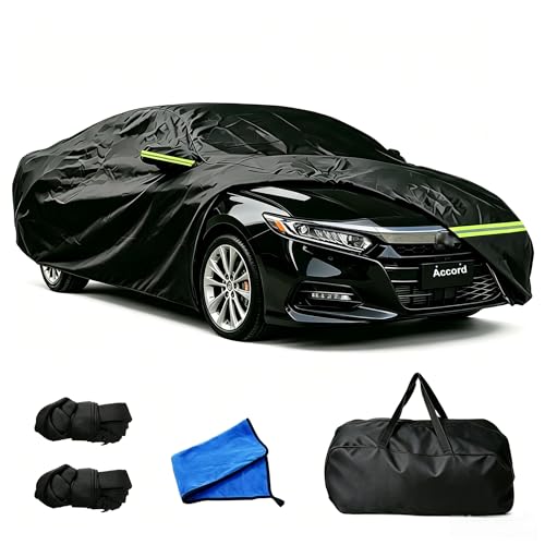 Image of 2026 Upgraded Car Cover for Honda Accord LX SE Sport Hybrid EX-L Hybrid Touring Hybrid 2001-2026, Waterproof Full Exterior Windproof Snow Proof Rain Sun Hail Protection with Door Zipper & Inner Cotton