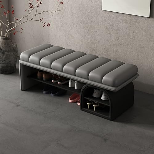 HARELA Shoe Bench Entryway, Upholstered End of Bed Bench wit