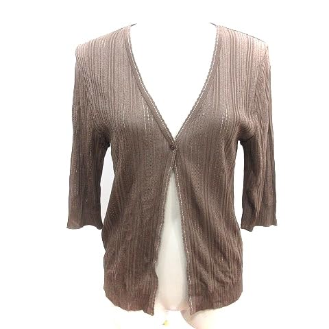 23区 オンワード樫山 ニット カーディガン 五分袖 44 XXL 茶 ブラウン AU レディースのサムネイル