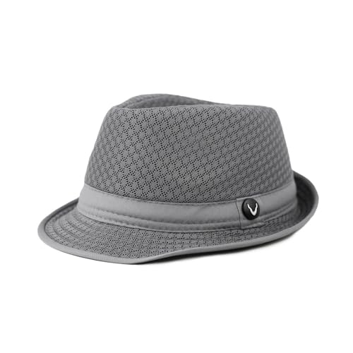 THE HAT DEPOT 200G1015 Classic Cool Soft Mesh Fedora hat (L/XL, Grey)