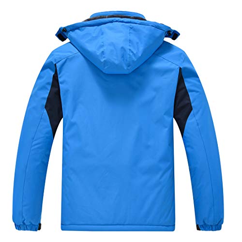Foto von donhobo Winterjacke für Herren Warm Gefüttert Ski Jacke Wasserdicht Softshelljacke Dicke Snowboardjacke Winddichte Fleece Thermo Outdoorjacke mit Kapuze Blau S