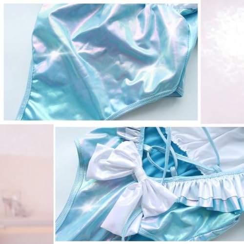 MORApink コスプレ レオタード ハイレグ 競泳 水着 セクシー 人気 スク水 ボンテージ エロ 過激 下着 エッチ な えろい PU レザー エナメル 光沢 - 画像6