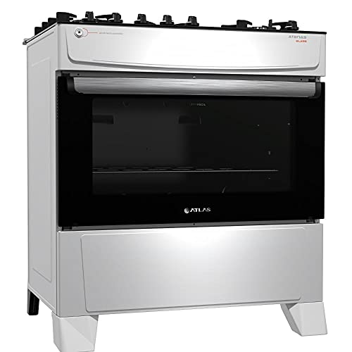 Fogão Atlas 5 Bocas branco Atenas Glass com Acendimento automático - Bivolt