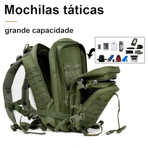 NEW HAWAII Mochila De Viagem Mochila Masculina Impermeável 50 Litros (Verde Exército)