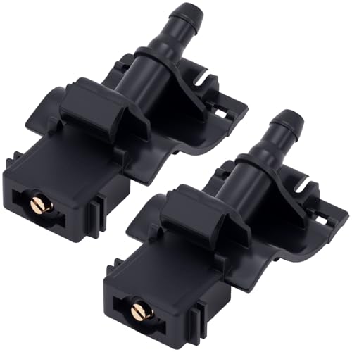 Winsyison 2pcs Front Windshield Washer Nozzles, Universal Windshield Wiper Nozzles Sprayer, Black Plastic Sprayer Replacement for Automative Car- Replaces OEM #: 85381-12300/12330/30110/30130/30140