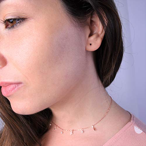 CZ Stud Earrings [.925 Sterling Silver] 2mm Post w/Simulated Diamond Cubic Zirconia Crystals [Hypoallergenic]3