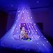 Ciaoed Zanzariera con stelle luminose Stelle Bagliore Letto a baldacchino Cupola Letto antizanzare Baldacchino Adatto a letto per bambino, bambino, ragazza o adulto