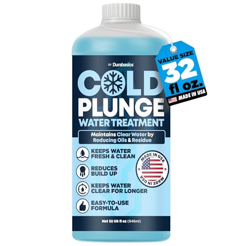 Durabasics 3in1 Cold Plunge Water Treatment – Helps Maintain Clear, Fresh-Looking Water | Cold Plunge Cleaner & Water Stabilizer | 32-Week Supply | Easy to Use | Ice Bath Water Treatment – 32 oz