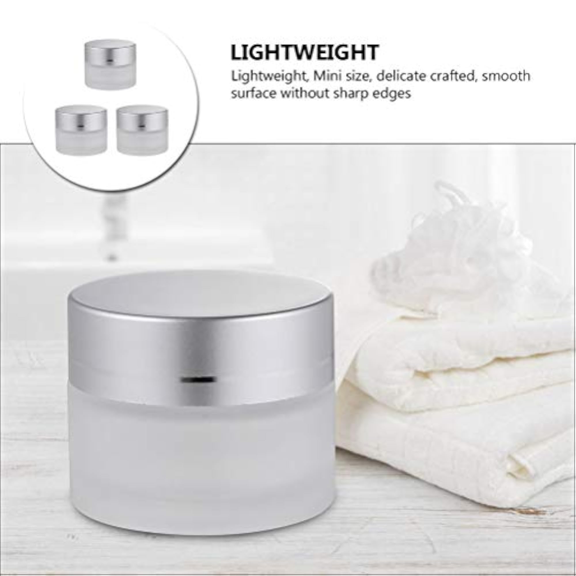 3 Pcs Frosted Glass Cream Jars, Sample Containers