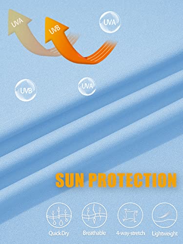 Fishing Shirts For Men Athletic Shirts Upf 50+ Sun Protection Long Sleeve Workout Shirts Quick Dry Performance Lightweight Shirts Running T-Shirt Rash Guards Blue #TOP5