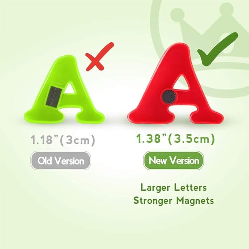 Coogam Uppercase Lowercase Magnetic Letters and Numbers for Children Math Symbols A-Z Alphabet Fridge Magnets Best Educational Toy for Preschool Learning Spelling Counting (78 Pcs)