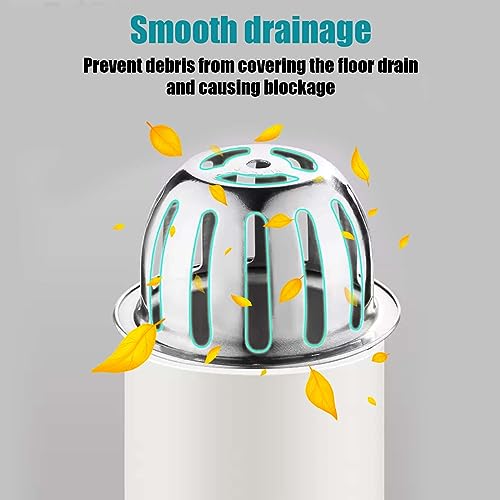 Edelstahlbalkon Bodenablauf Laubfanggitter 75mm Dachrinnen Laubschutz Fallrohrschutz 304 Edelstahl Kuppel Sieb Balkon Outdoor Anti-Blocking-Sieb für Dachrohre, Abflüsse und Fallrohre