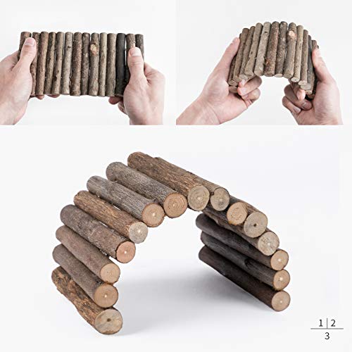 Niteangel Wooden Ladder Bridge, Hamster Mouse Rat Rodents Toy, Small Animal Chew Toy #TOP2