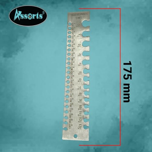 Calibrador para medir calibre de cable acero inoxidable con escala lineal estándar y métrica miniatura 4