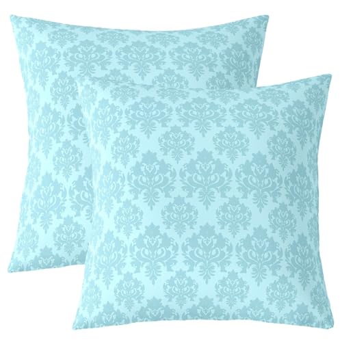 Loussiesd Lot de 2 Housse de Coussin 50x50cm Jacquard Housses de Coussin Damask Taie d'oreiller Rétro Hippie Fleur Decoration Housse Coussin pour Maison...