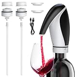 Grathia 3-in-1 Electric Wine Aerator USB Rechargeable Instant Automatic Wine Aerator Pourer with Sil