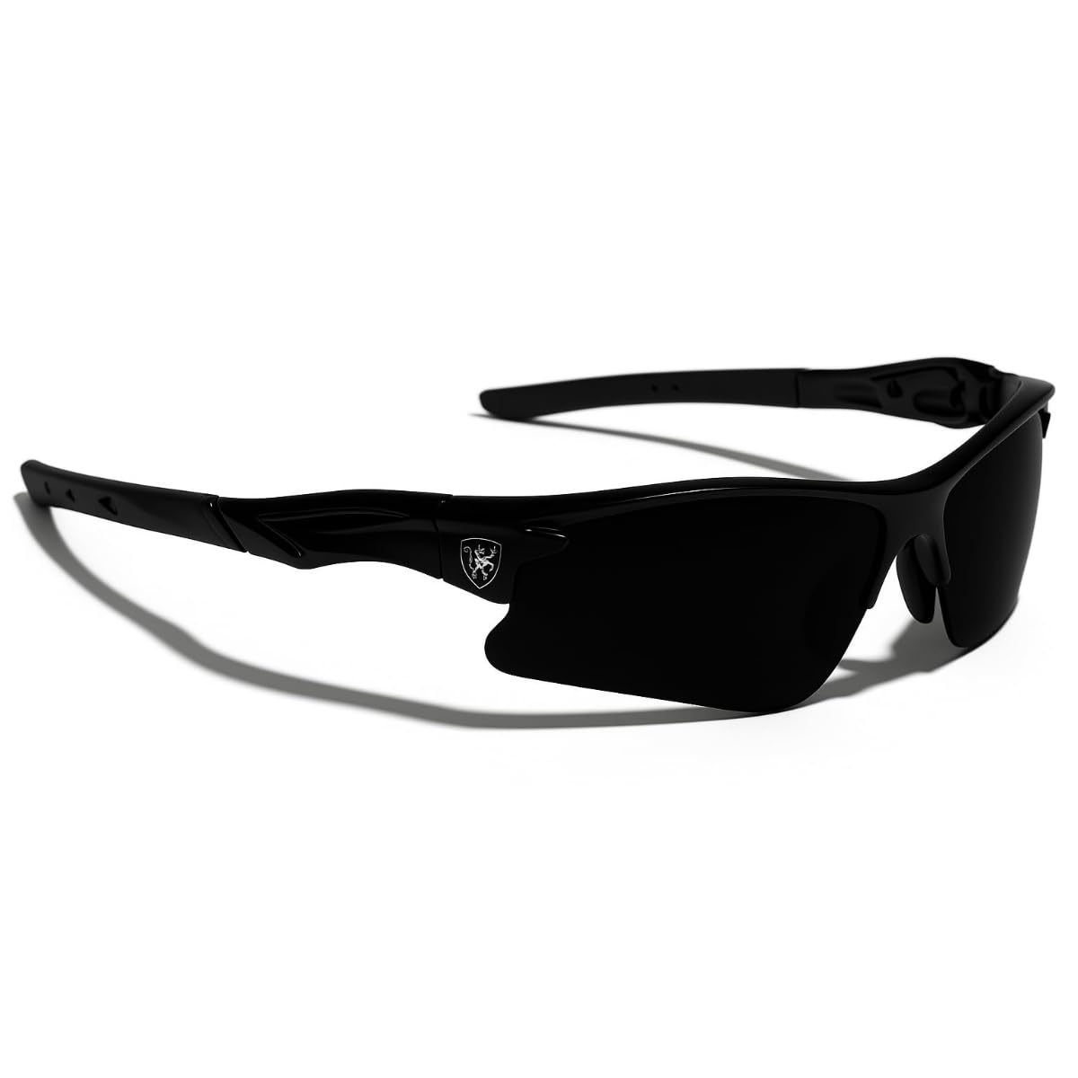 IFLASH Non Polarized Mirrored Oversized Sports Sunglasses for Men Women, Outdoor Cricket Cycling Hiking Fishing Running Driving Baseball UV 400 Protection Anti Glare Goggles (BLACK - GREY)-image-38