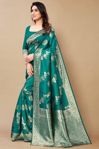 Image of MIRCHI FASHION Women Saree | Jacquard Banarasi Silk Woven Ethnic Motif Office Wear Sari
