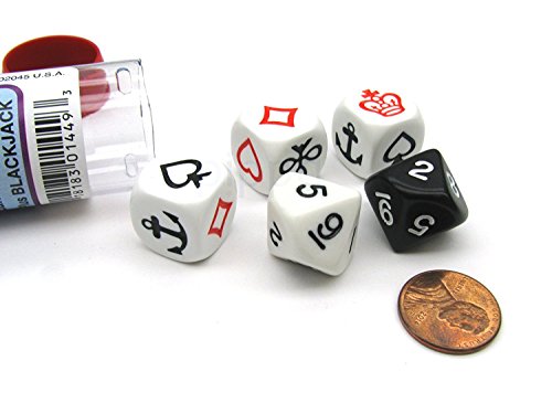 Koplow Games Crown & Anchor Dice Game with 5 Dice Travel Tube and Gaming Instructions