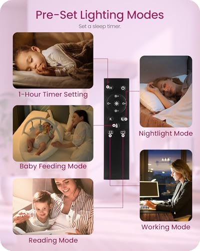 Image of Dimmable Floor Lamps for Living Room with Remote and Foot Switch, 64.4 inch Modern Standing Tall Lamp, Corner Lamp for Bedroom, Bulb Included, 3000K-6500K, FCC Listed, Pink and White WP06LD05W1