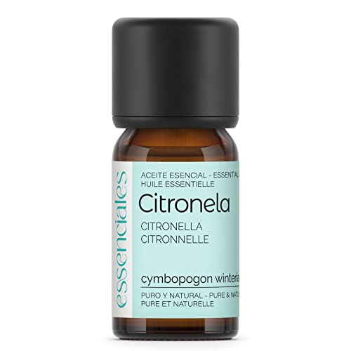 Essenciales - Aceite Esencial de Citronela, 100% Puro, 10 ml | Aceite Esencial Cymbopogon Winterianus
