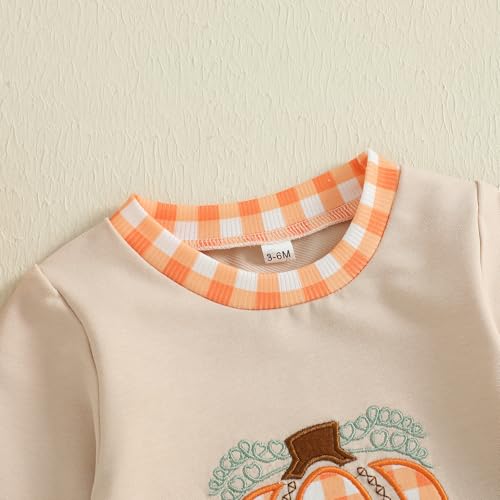 Adobabirl Baby First Halloween Outfit Boy Girl Pumpkin Embroidery Romper Long Sleeve Jumpsuit Newborn Halloween Clothes4