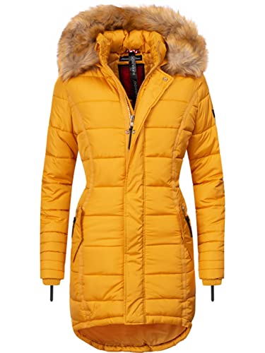 Navahoo Damen Wintermantel Papaya Gelb Gr. S