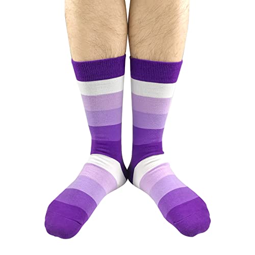 Mens Striped Socks Crew Cotton Colorful Fun Funny Novelty Stripe Pattern Art Hosiery Packs 12 Pairs(1203) #TOP6