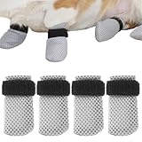 DORKIN Cuidado de las uñas para gatos,Juego de 4 fundas para patas de mascotas grises, talla M, para perros y gatos, fabricadas en malla antideslizante y ajustable.