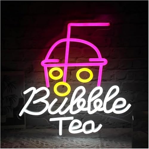 Néon LED Bubble Tea haute luminosité - Décoration murale café 33cm