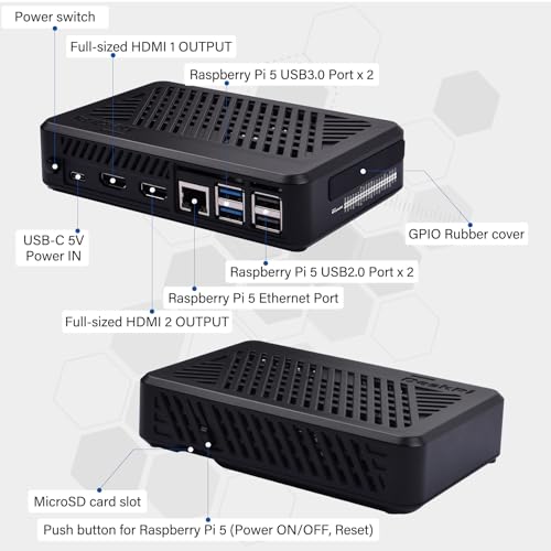 Boîtier Raspberry Pi 5 GeeekPi DeskPi Lite pour créer un ordinateur de bureau compact - 2