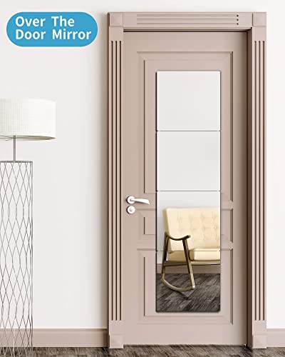 Image of Unbreakable Full Length Mirror for Wall Mounted, Over The Door, Full Body Mirror Safe Shatterproof Mirrors for Kids, 11.5 x 11.5 inch x 4 Pack, Workout Mirrors for Home Gym, Acrylic Plastic Bedroom