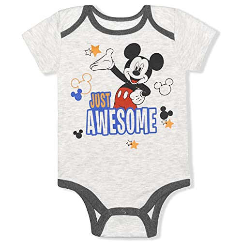 Disney-Mickey-Mouse-Boys-5-Pack-Bodysuits-for-Newborn-and-Infant--BlueRedWhiteGrey