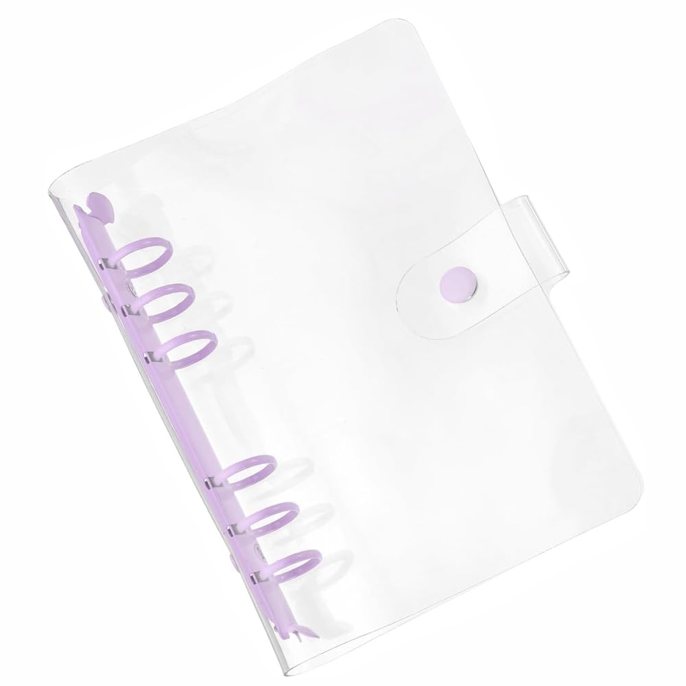 A6 Clear PVC 6-Hole Binder Covers, Refillable Waterproof Dustproof Design for Students and Meeting Notebooks