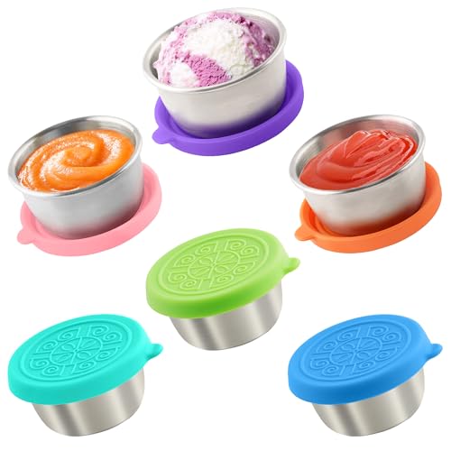 Comparison: Best Salad Dressing Containers 6x1.6 Oz Salad Dressing Containers With Lids, Small Leakproof Reusable Stainless Steel Salad Dressing Container To Go For Lunch Boxes,Sauce containers, Picnics,Travel Meal Prep And Kitchen Storage.