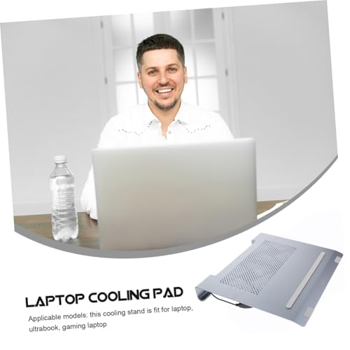 Base refrigerante para laptop de aluminio ajustable gris miniatura 4