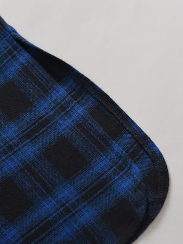 Esenchel Men's Cotton Flannel Nightshirt with Pockets3